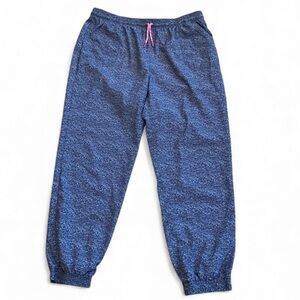 Women's Lands' End Lightweight Joggers Gray with Pink Drawstring Junior's XL